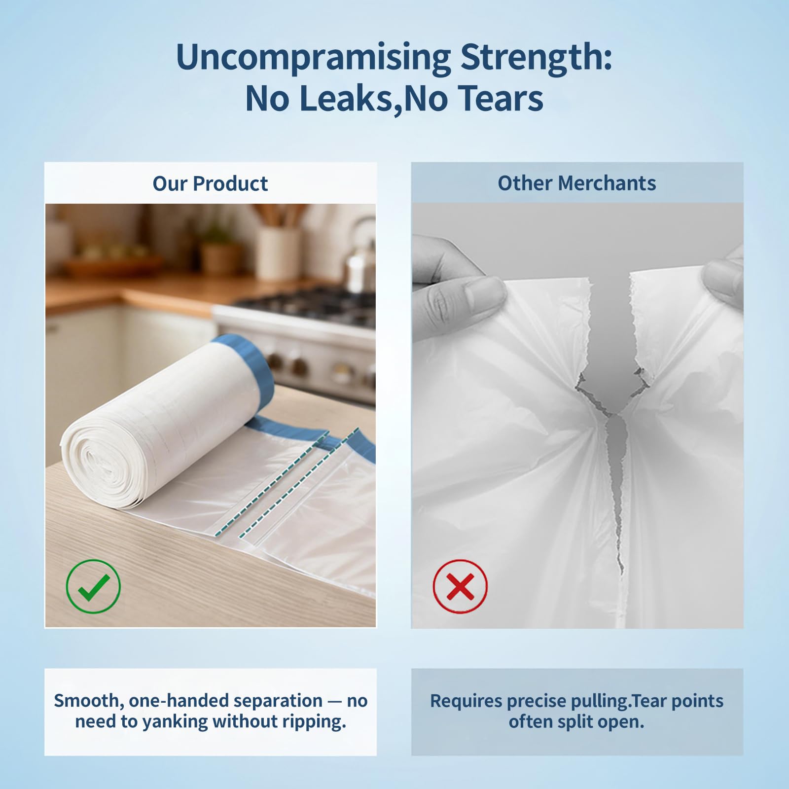 T.FORING Small Trash Bags 4 Gallon with Drawstring, 1.1 Mil 15 Liter White Thick Unscented Small Plastic Garbage Bags for Bathroom, Wastebasket Liners for Toilet Home Office and Bedroom (4 Gal-120)
