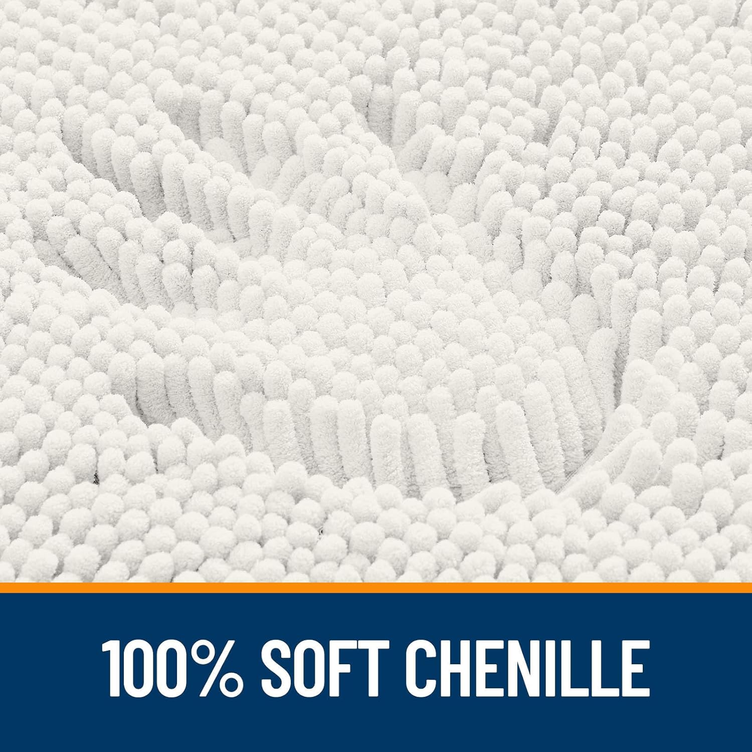 OLANLY Bathroom Runner Rug - Extra Soft Chenille, Quick Dry, Machine Washable | 47x20 Inches, Ivory