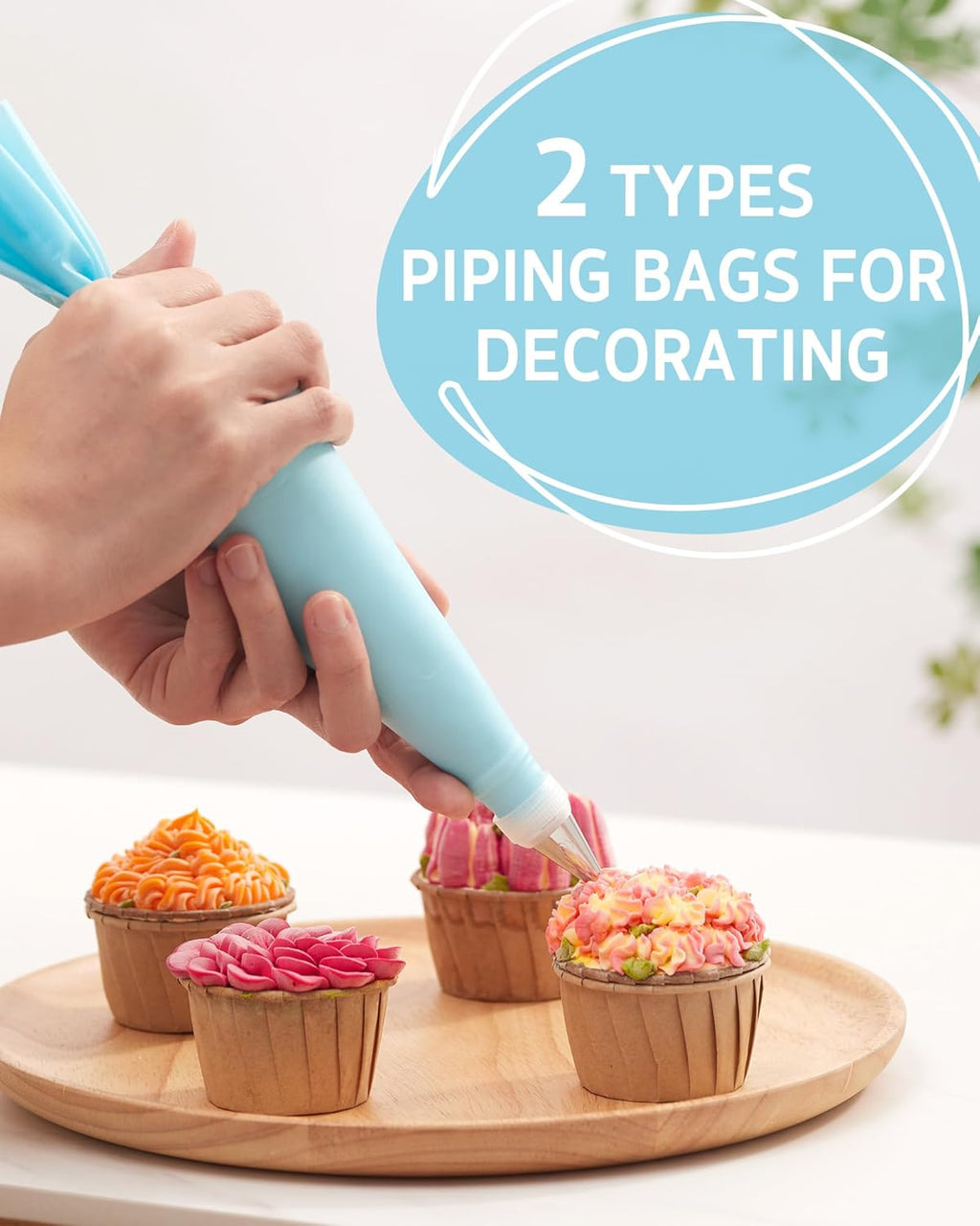 Syntus 65-Piece Cake Decorating Kit - Complete Baking Supplies with Turntable, Piping Bags & Tips