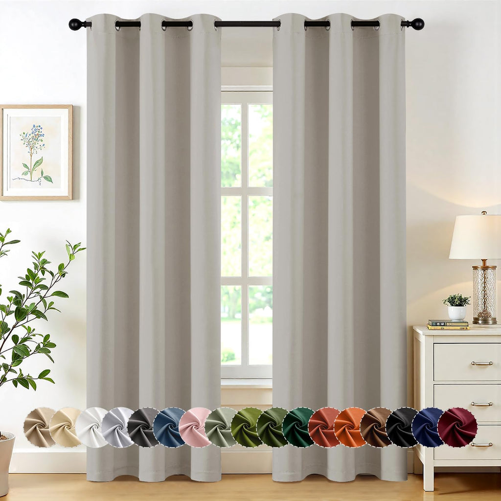 MIULEE Blackout Curtains - Thermal Insulated Room Darkening Drapes | 84-Inch Length, 2 Panels, Noise Reduction