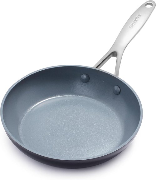 GreenPan Valencia Pro 8" Frying Pan - Healthy Ceramic Nonstick, PFAS-Free, Induction & Dishwasher Safe, Gray