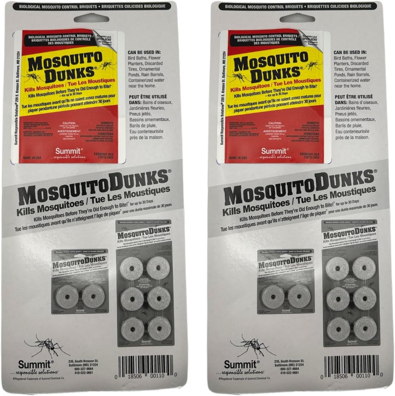 Summit Mosquito Dunks - 2-Pack Natural Larvicide for Effective Mosquito Control