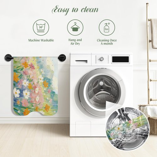 SHUCHING Colorful Flower Bath Mat for Tub Non Slip-40 X 16Inch, Bathtub Mat Anti Slip for Women, Extra Long Shower Mat for Bathroom Mold Free, Machine Washable