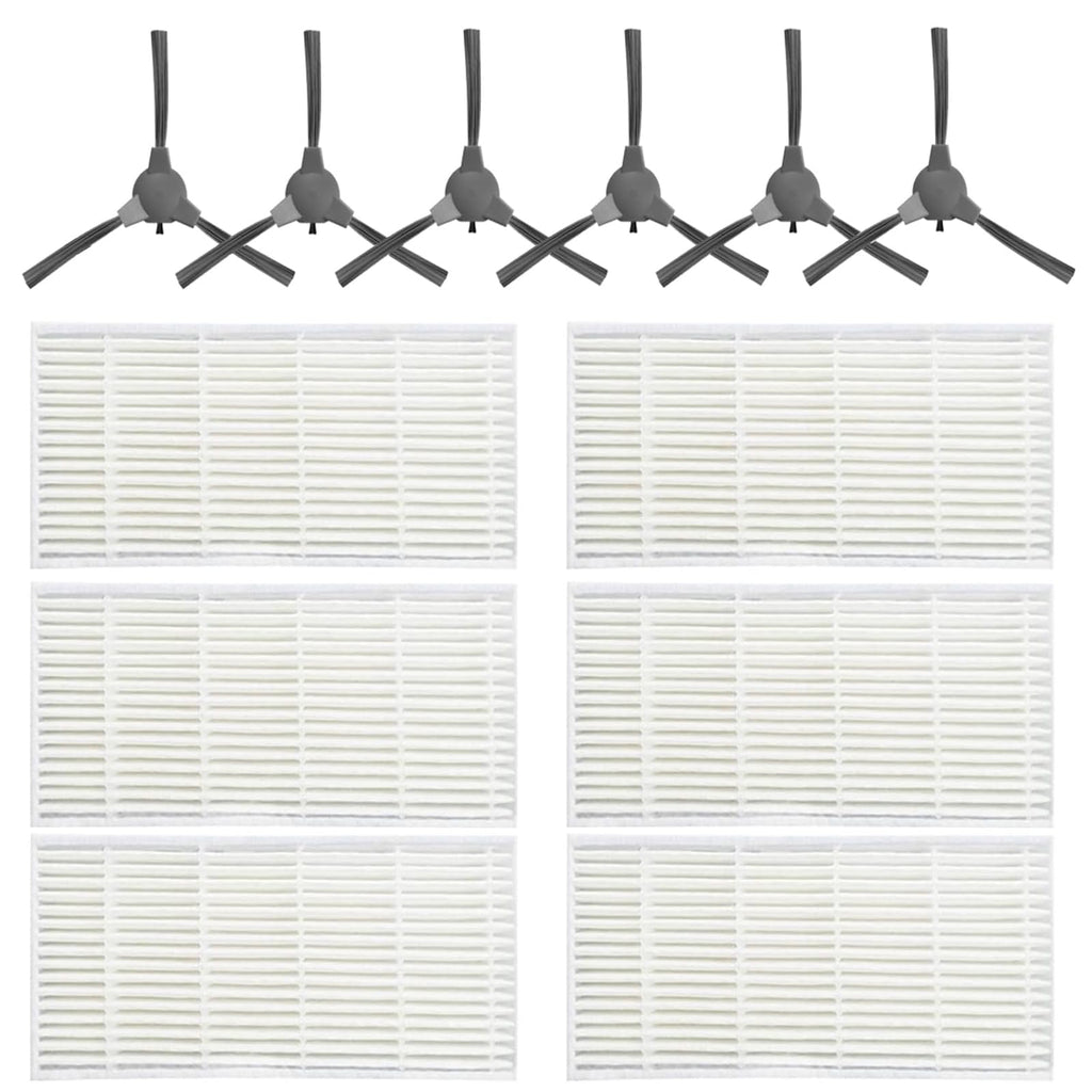 Replacement Parts for ROPVACNIC A1/S1 Vaccum Cleaner Accessory kits with 6 filters, 6 Spare Side Brushes.