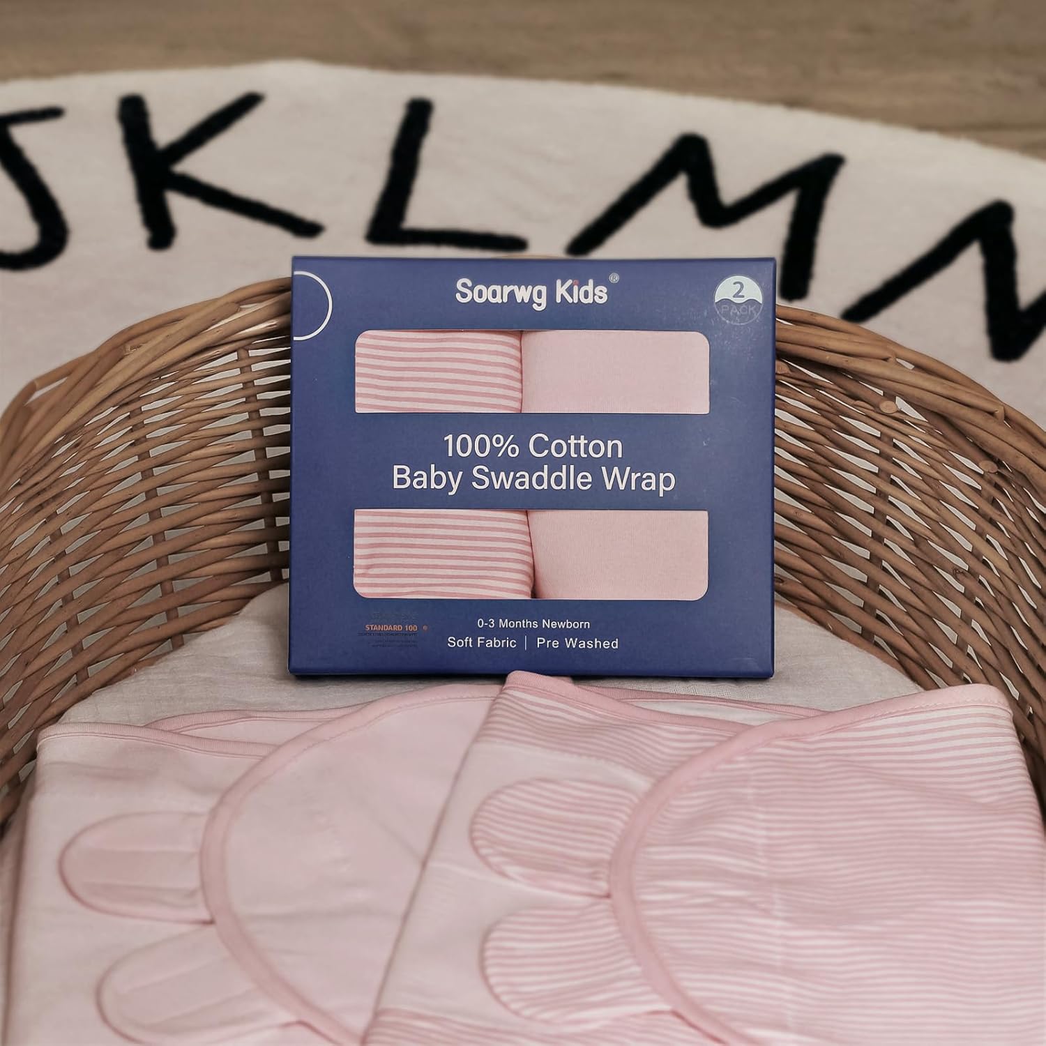 Organic Baby Swaddle Sleep Sacks - 100% Cotton Soft & Snug 2-Pack for Newborns 0-3 Months