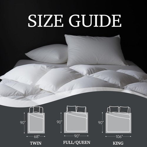 Hotel Grand Luxury White Goose Down Comforter - King Size 106x90 Inch | Fluffy All-Season Bedding with 8 Corner Loops