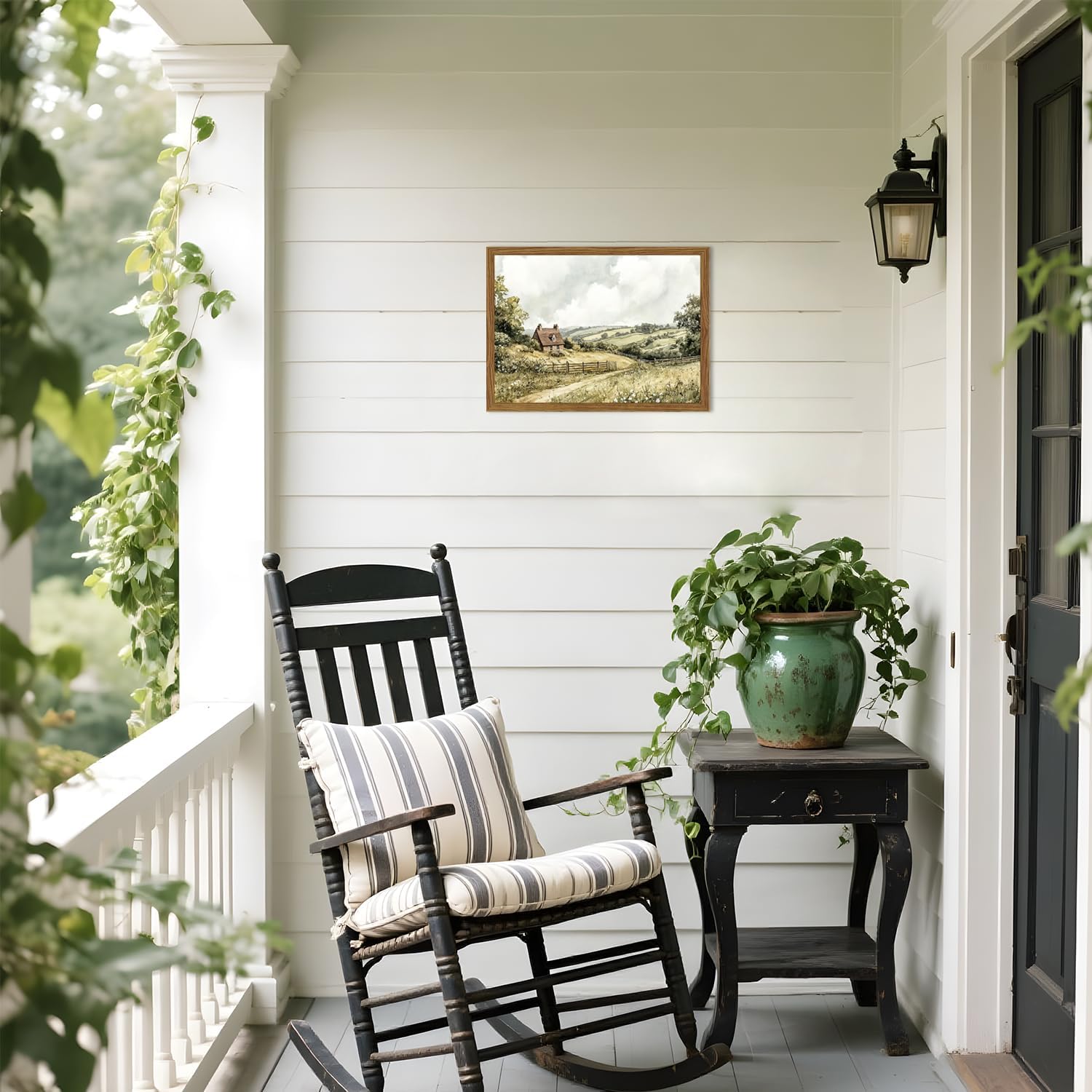 Skiennix Vintage Canvas Wall Art - Rustic Cottage Landscape Decor | Aesthetic 12x16 Inch Prints for Home