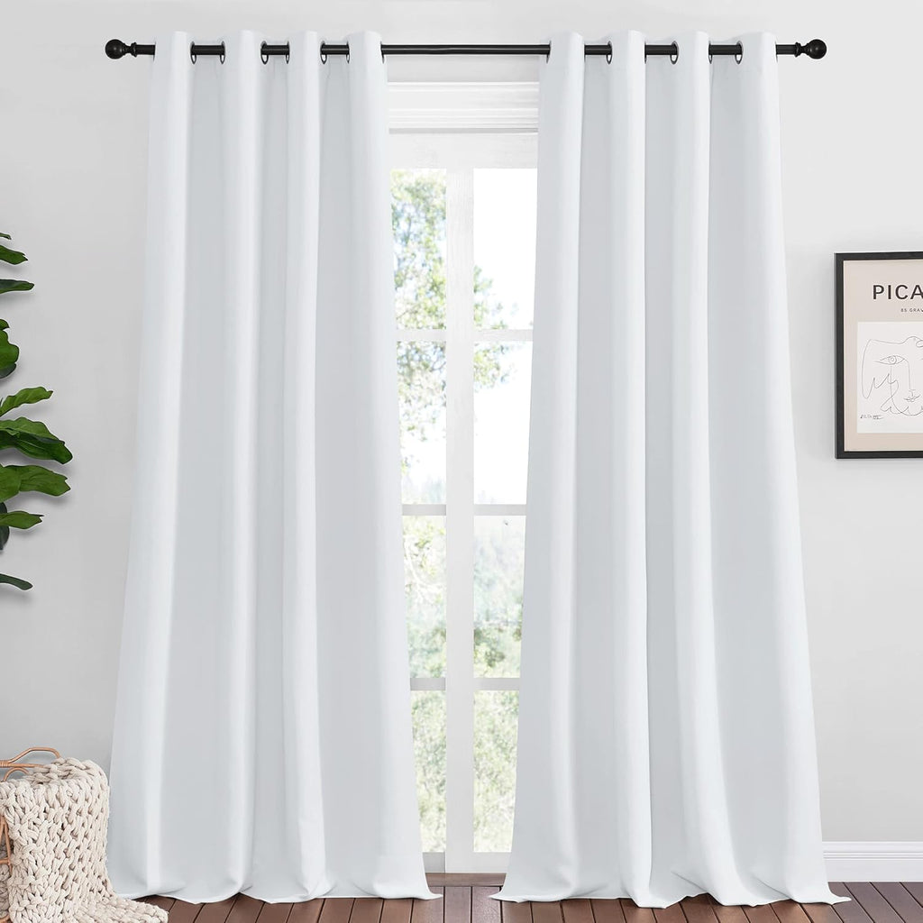 NICETOWN Blackout Curtains Panels - Energy Saving Thermal Insulated Draperies | 55" x 94", Greyish White