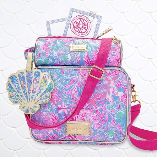 Lilly Pulitzer Insulated Lunch Box for Women, Cute Lunch Cooler Bag with Adjustable/Removable Shoulder Strap, Viva La Lilly