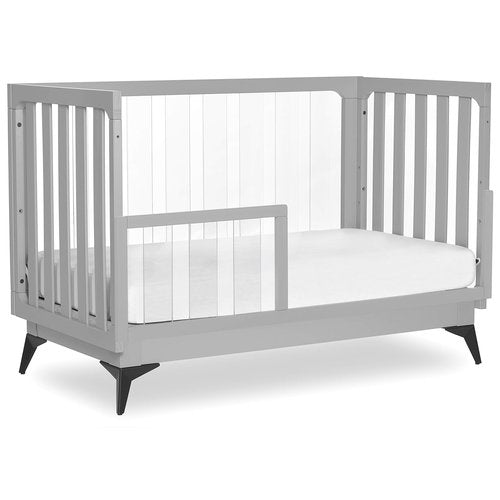 Evolur Acrylic Millennium 4 in 1 Convertible Crib Toddler Rail I Easily Coverts to Toddler Bed & I Acrylic Slats, Pebble Grey (702AC-PG)