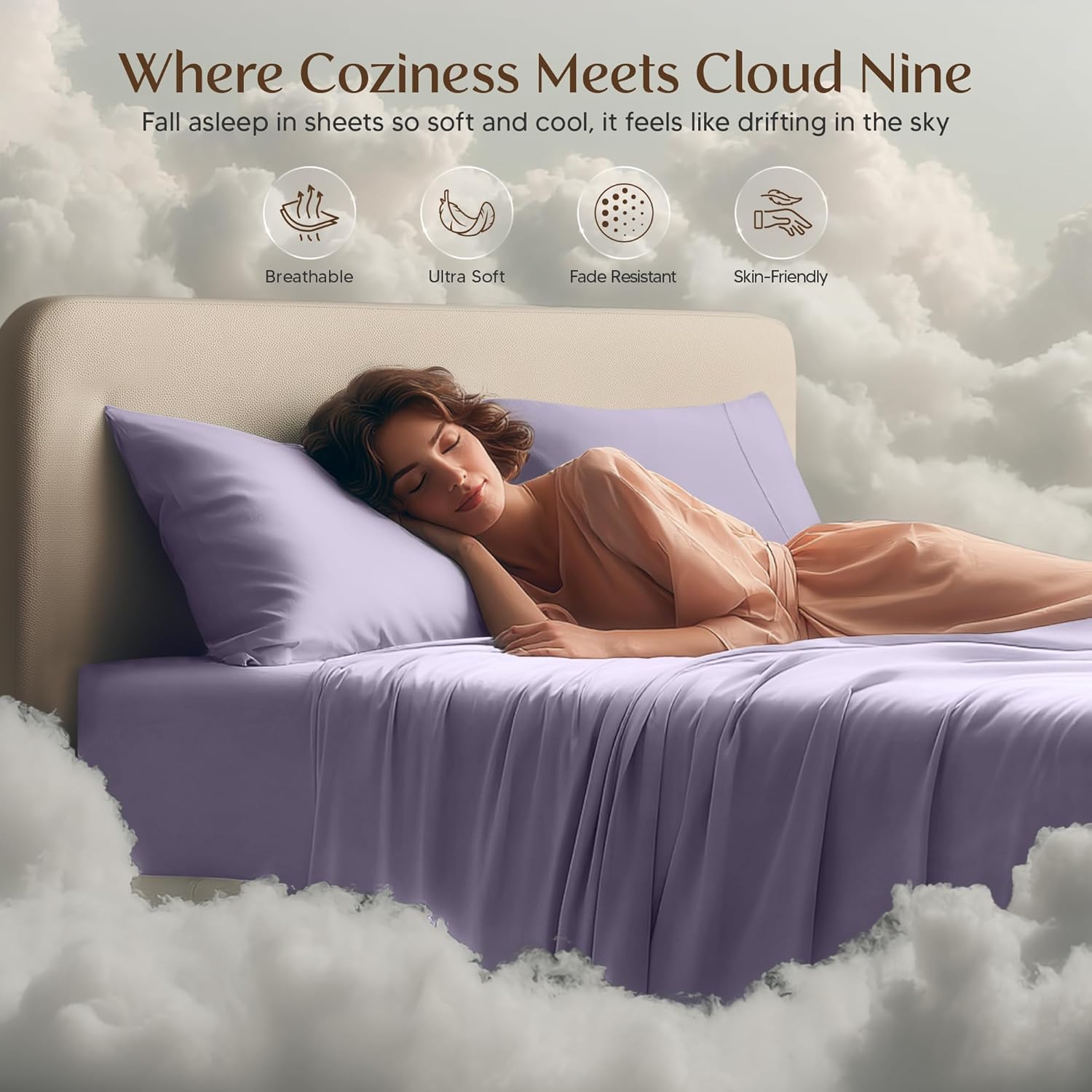 Utopia Bedding Full Size Sheet Set - Soft, Breathable Microfiber, 4-Piece in Lavender | Oeko-Tex Certified