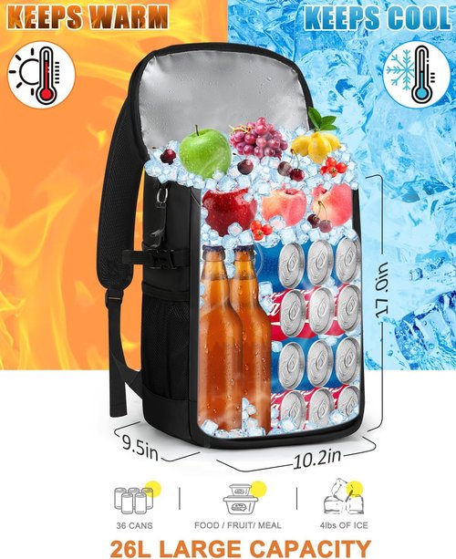 Capolo Cooler Backpack - Insulated Waterproof Lunch Bag for 36/45 Cans | Leak-Proof Soft Cooler for Camping & Beach