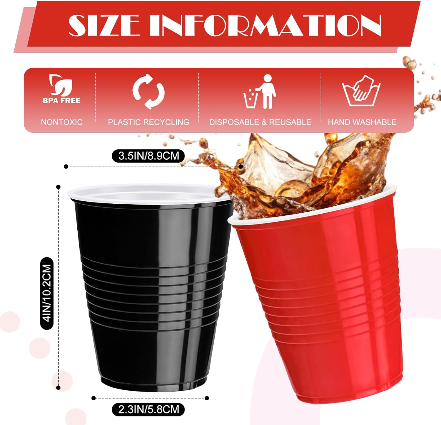 Skiennix 120 Pcs 12 Oz Colorful Plastic Cups - Disposable Party Cups for Thanksgiving & Picnics