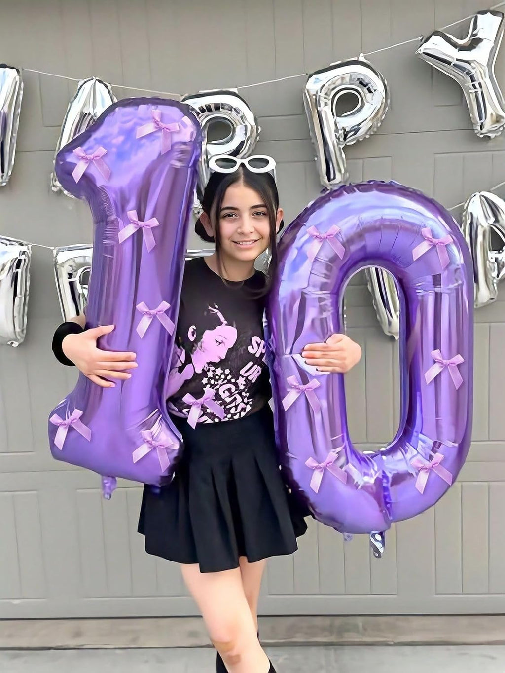 Skiennix 40-Inch Purple Number Balloons - Large Birthday Decorations for 12 & 21 Year Celebrations