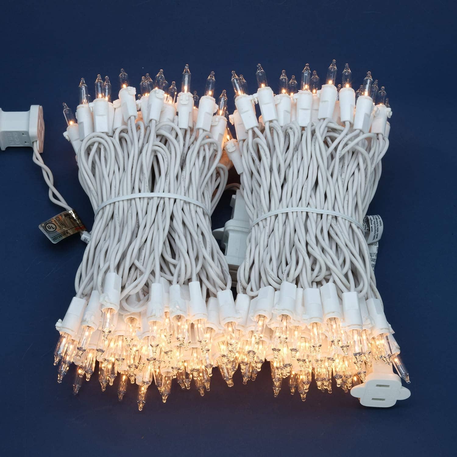 Skiennix 200 Count Clear Christmas Lights - 33 ft White Wire Holiday String Light Set (UL Listed)