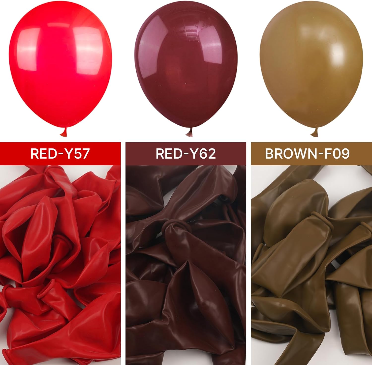 PartyWoo Burgundy Balloons - 50pcs 12 Inch Dark Chestnut Red Helium Balloons for Celebrations