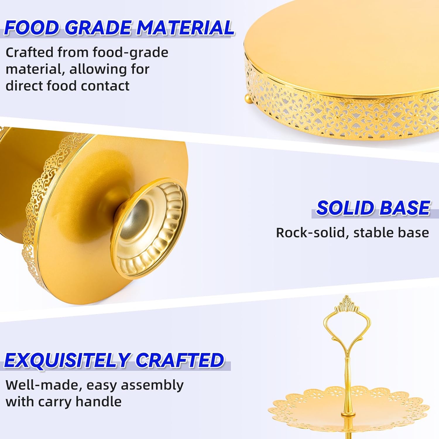 Regine Switzerland 13 PCS Metal Cake Stand Set - Elegant Dessert Display for Weddings & Parties