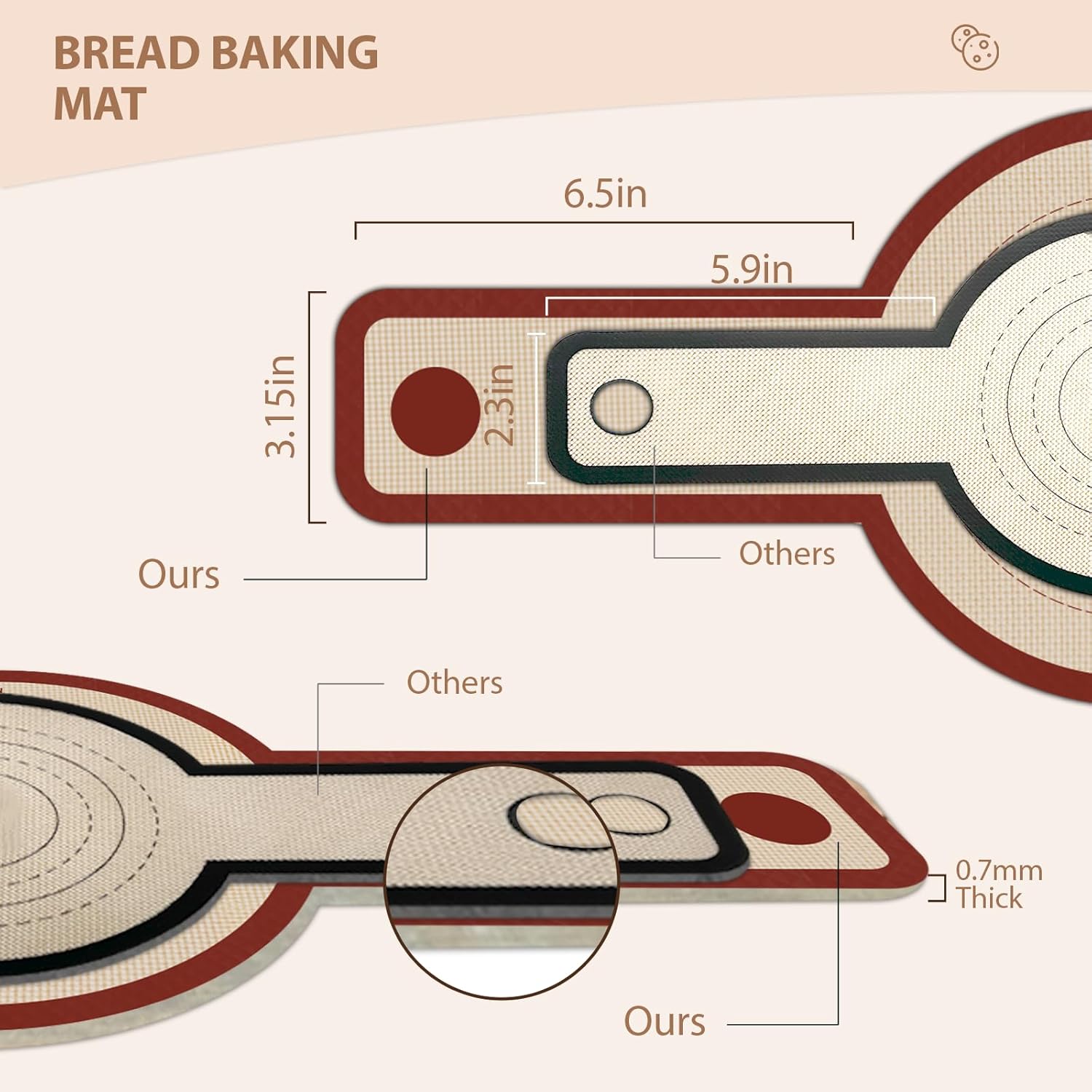 Skiennix Silicone Bread Sling - 2 PCS Non-Stick & Reusable Baking Tool with Extra Long Handles | Red