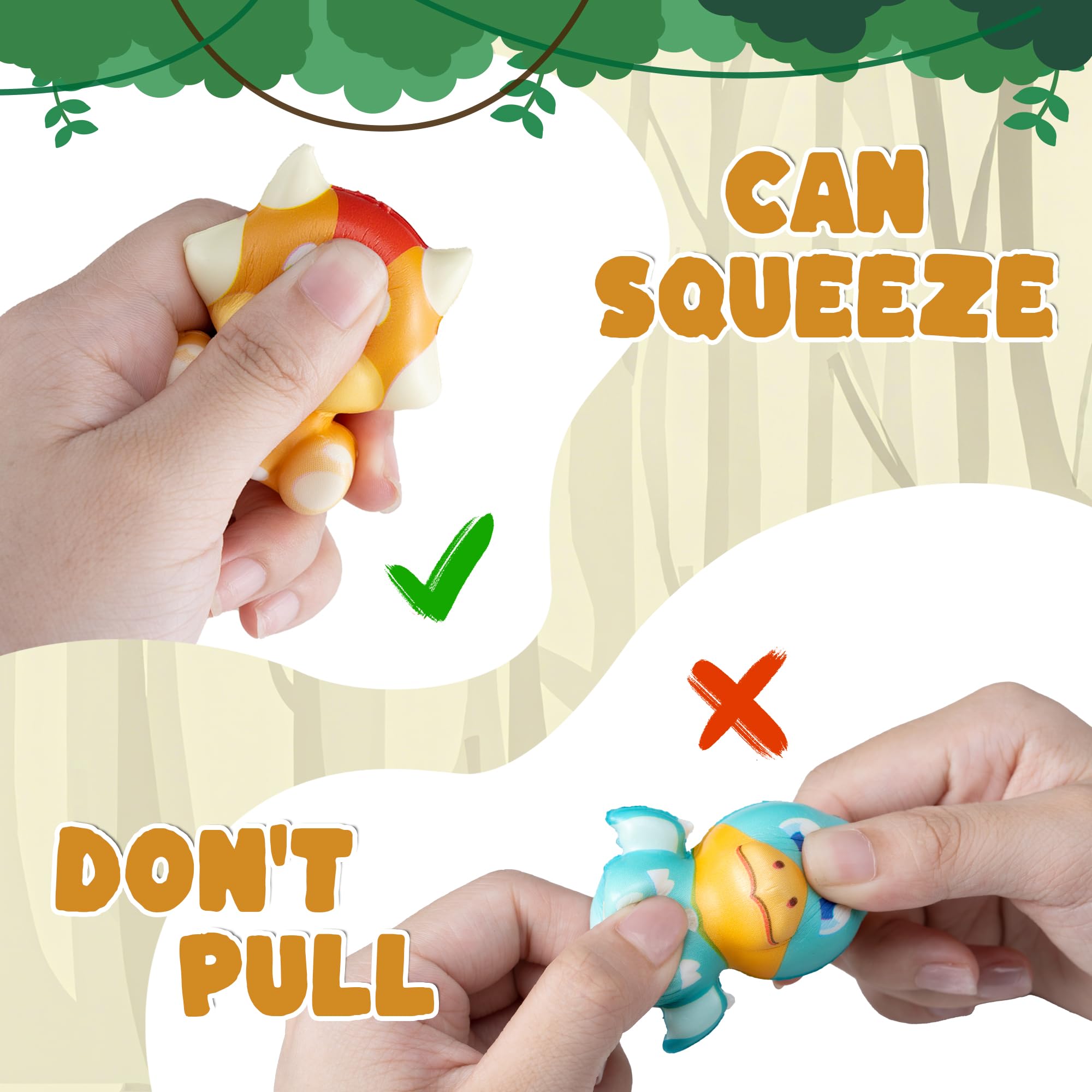DMIGHT Party Favors for Kids 24PCS Dinosaur Squishy Toys,Goodie Bag Stuffers, Pinata Stuffers,Birthday Gifts for Boys & Girls,Treasure Chest Prizes,Classroom Prizes for Kids (Dinosaur) (Dinosaur)