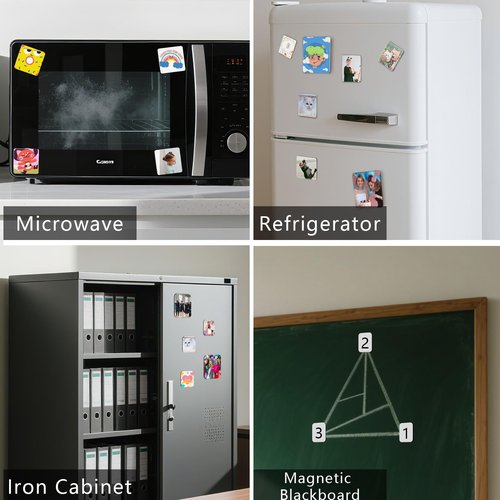 Sublimation Magnets Custom Fridge Magnets Personalized Sublimation Blanks Bulk for Home Kitchen Refrigerator Microwave Oven DIY Craft Gifts (30, White, 2.95" x 2.95")