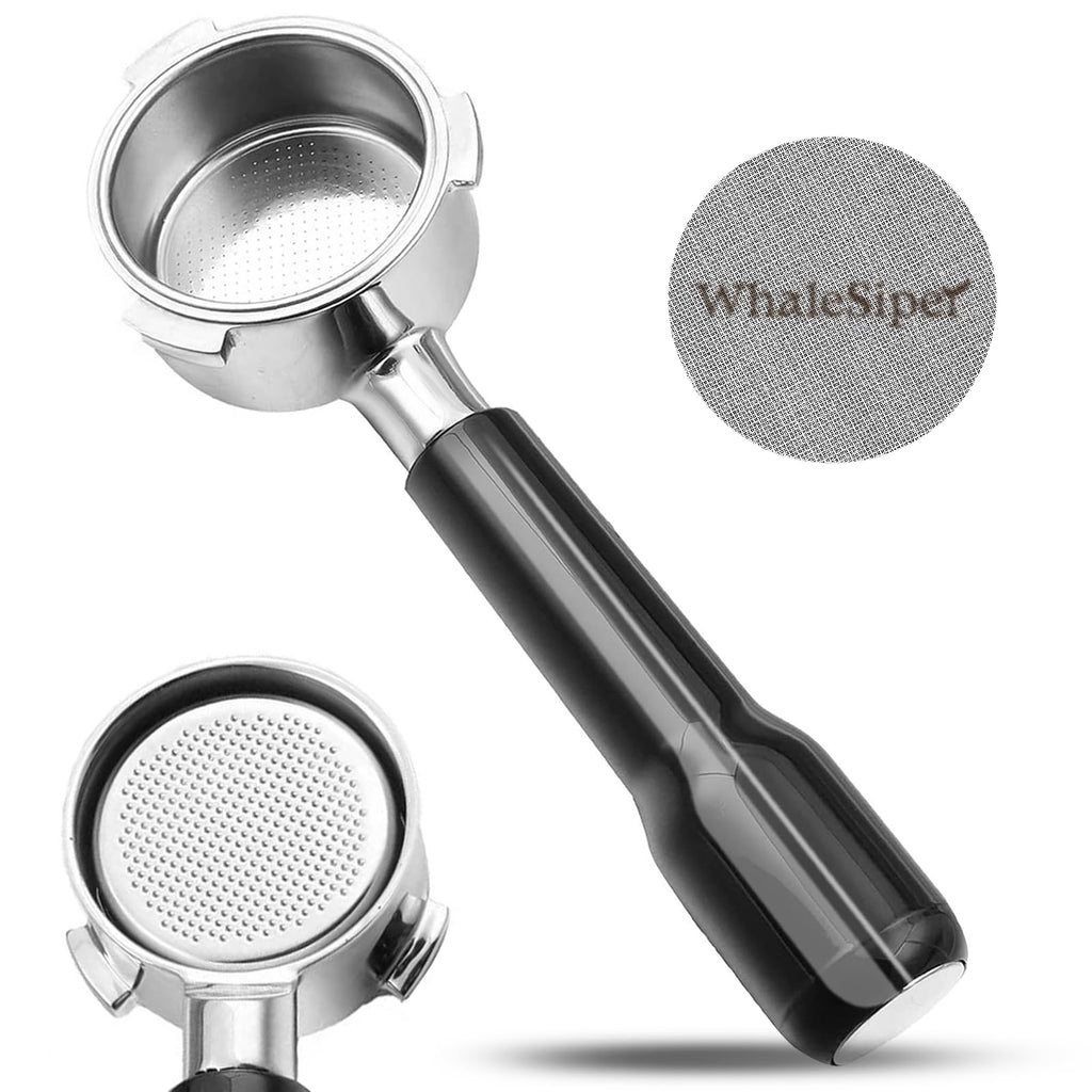 WhaleSiper Bottomless Portafilter 54mm Compatible with Breville BES870/880 & Solis etc., 3-Ear Stainless Head