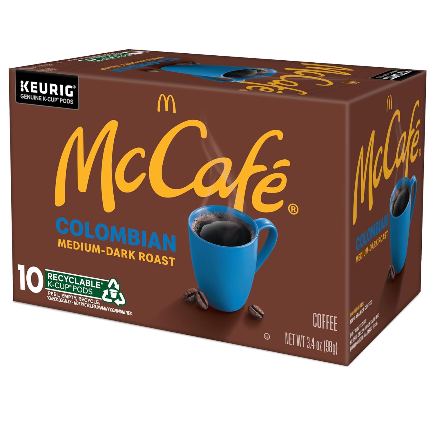 McCafe Colombian Coffee K-Cup Pods - Medium Roast, 60 Count (6 Packs of 10) for Keurig