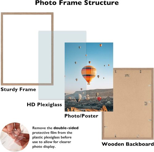 JCJMY 17x24 Rustic Brown Picture Frame - Versatile Wall Hanging for Horizontal & Vertical Photos