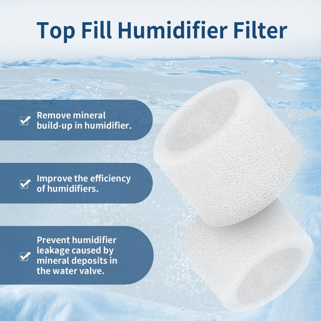 30-Pack Top Fill Humidifier Replacement Filter Compatible with LEVOIT Humidifiers Model Classic160, Dual150, Dual200S, Classic300(S), LV600S, OasisMist450S, Superior 6000S Capture Particles
