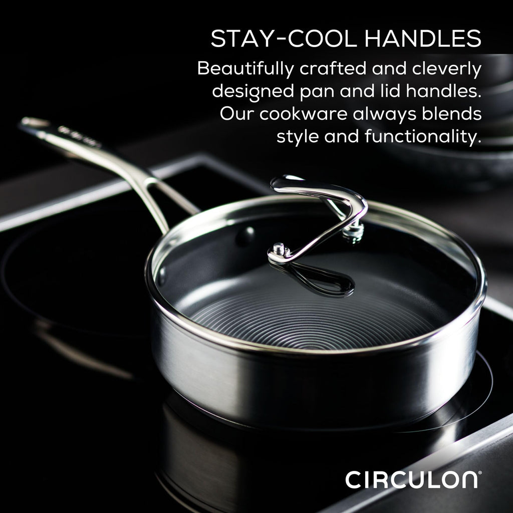 Circulon Stainless Steel Frying Pan/Skillet Set with SteelShield Hybrid Stainless and Nonstick Technology