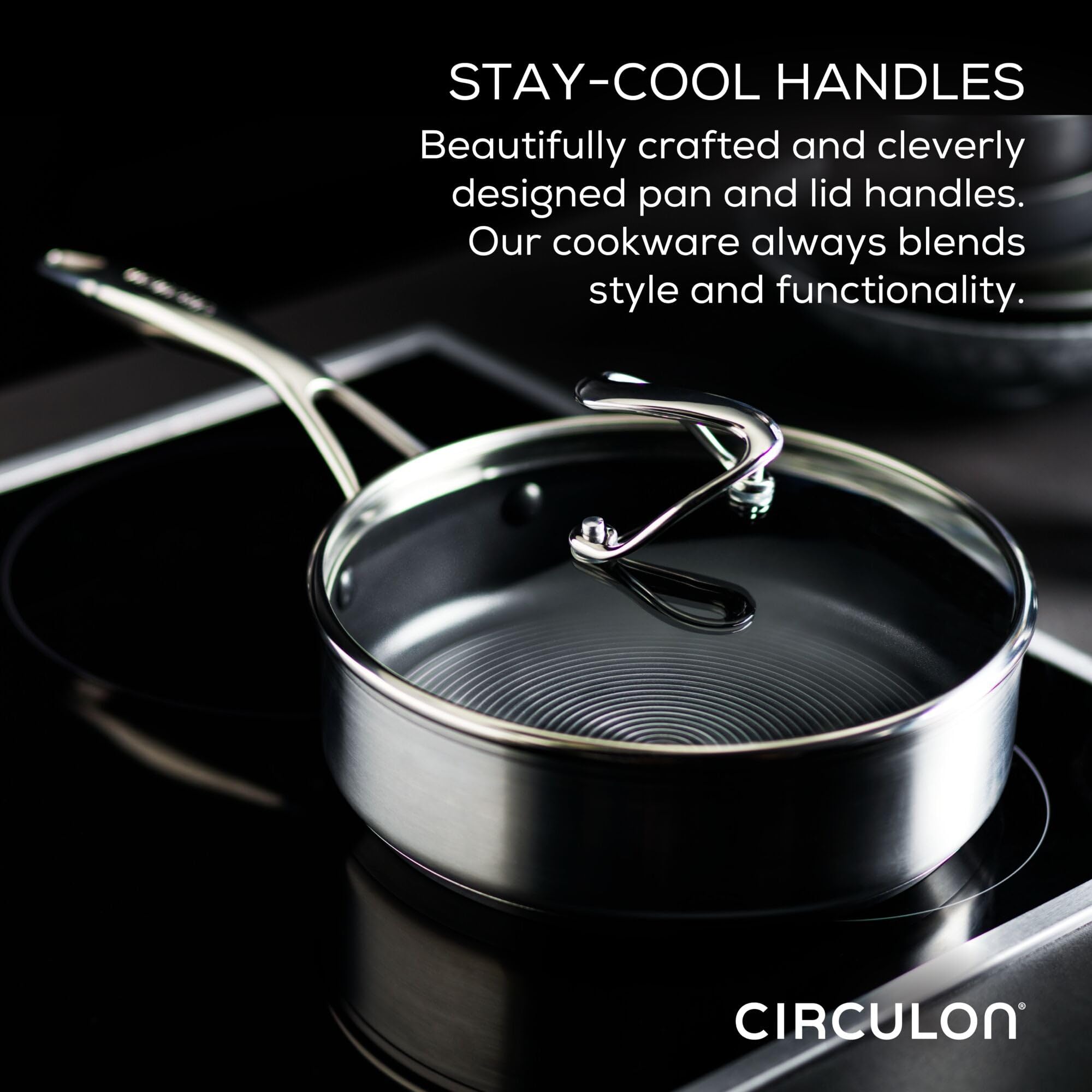 Circulon Stainless Steel Frying Pan/Skillet Set with SteelShield Hybrid Stainless and Nonstick Technology