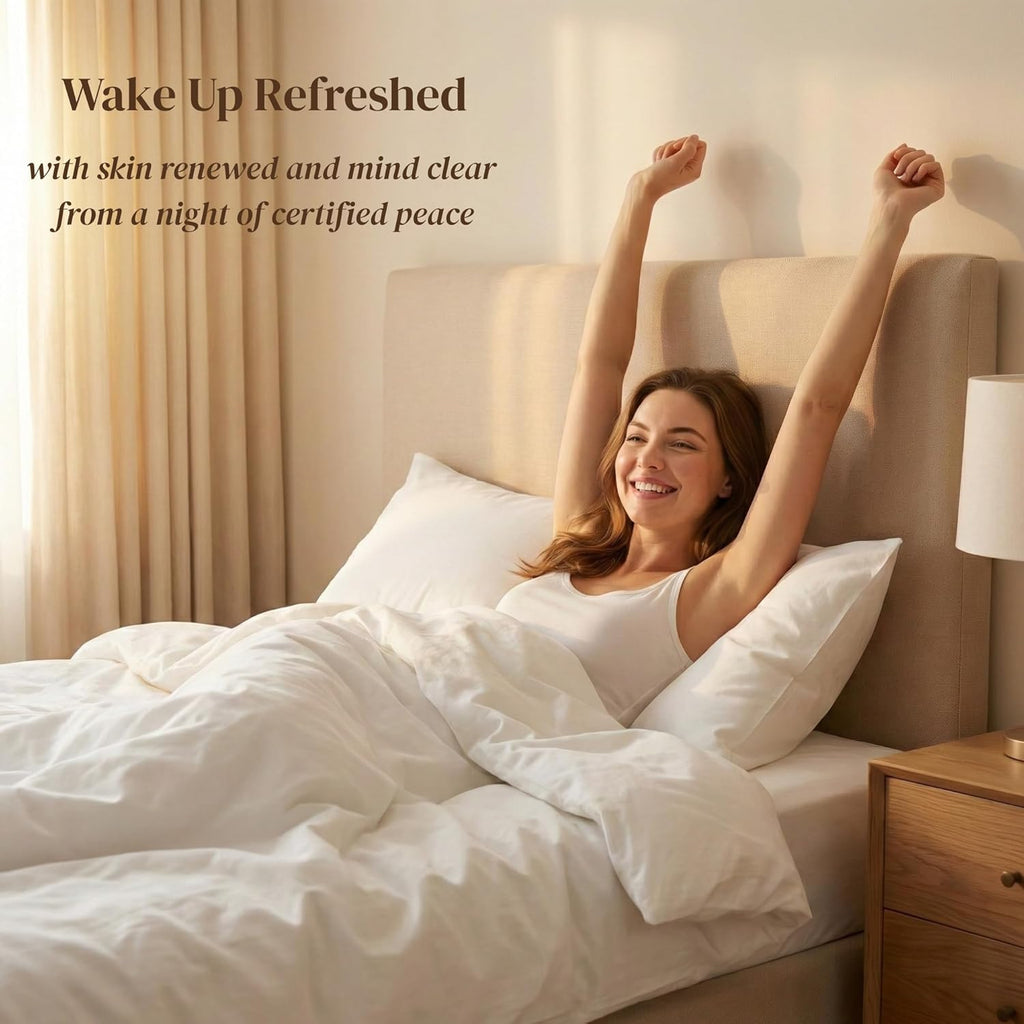 Beckham Hotel Collection Pillowcases - Queen Size Set of 2 | Cool Touch Cotton Sateen, 500TC, Silky Smooth White