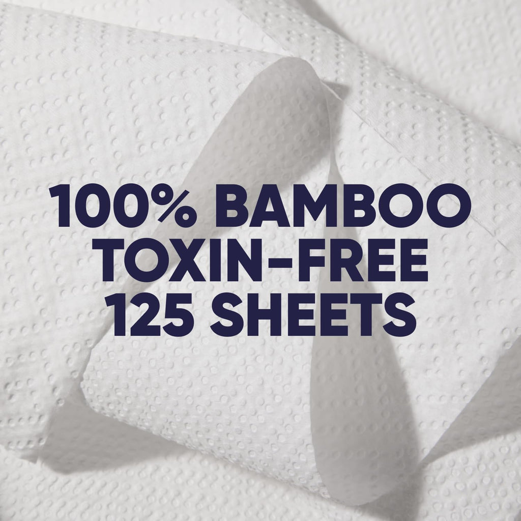 Save Trees Bamboo Paper Towels - Ultra Absorbent & Durable EcoTowels | 12pk, 1800 Sheets, FSC-Certified