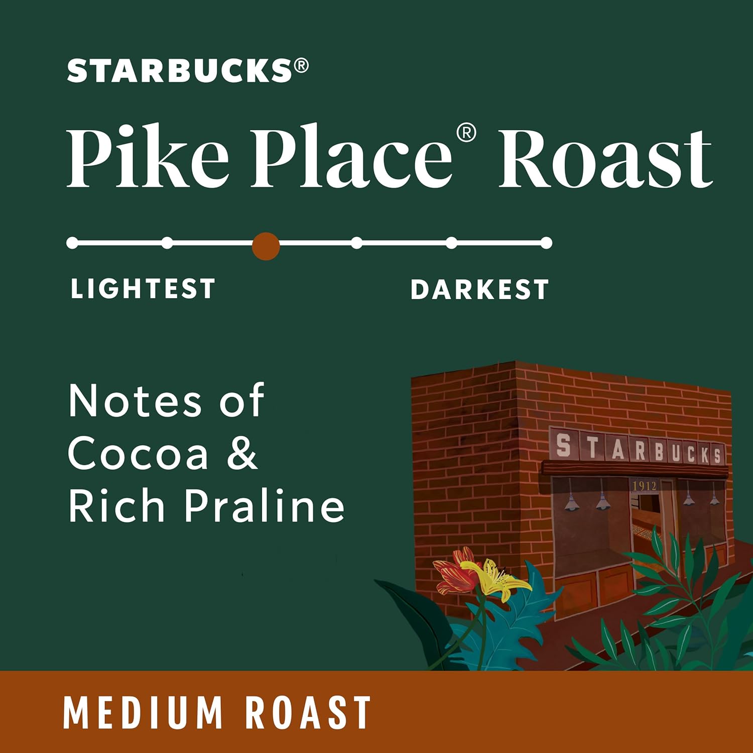 Starbucks K-Cup Coffee Pods - Medium Roast Pike Place Roast for Hot or Iced Coffee | 32 Pods