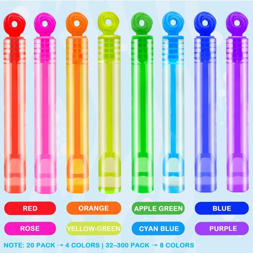 Bubbles Party Favors - Mini Bubble Wand Toys for Kids | 20-300 Pack for Goodie Bags & Outdoor Fun