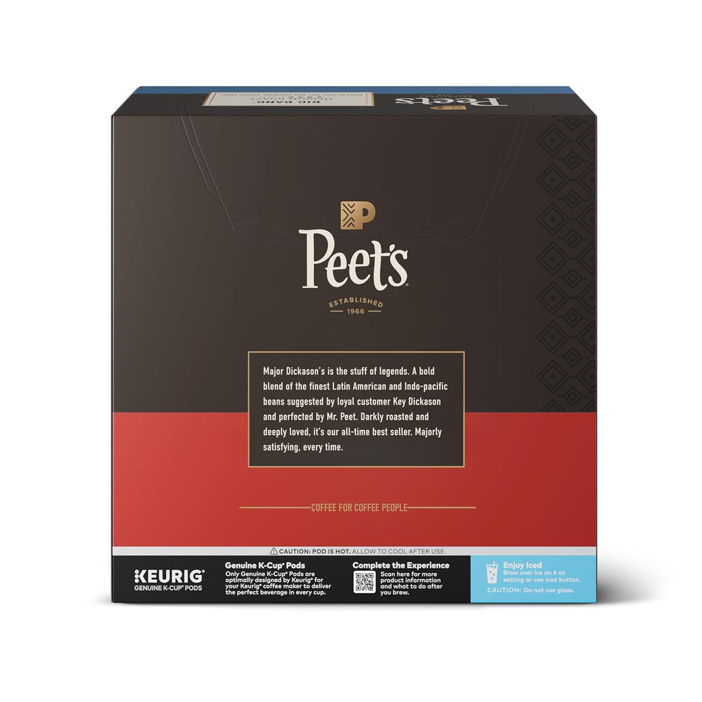 Peet's Coffee Dark Roast K-Cup Pods - 100% Arabica Major Dickason's Blend, 48 Count Box