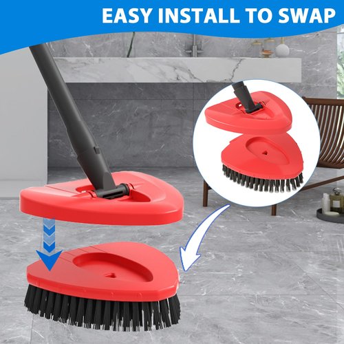 SuperAbound 2 Pack Upgraded Spin Mop Replacement Scrub Brush Heads Compatible with Ocedar EasyWring 1 Tank,Full Bristle Scrubber Replace Great for Kitchen, Bathroom, Pools,Deck Hard Floor Cleaning