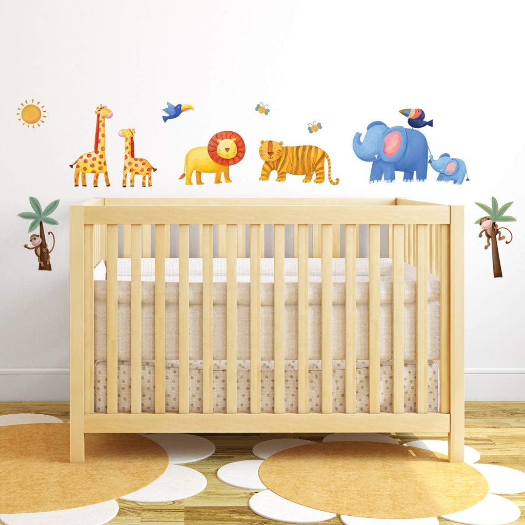 RoomMates Jungle Adventure Wall Decals - Easy Peel and Stick Design for Kids' Rooms