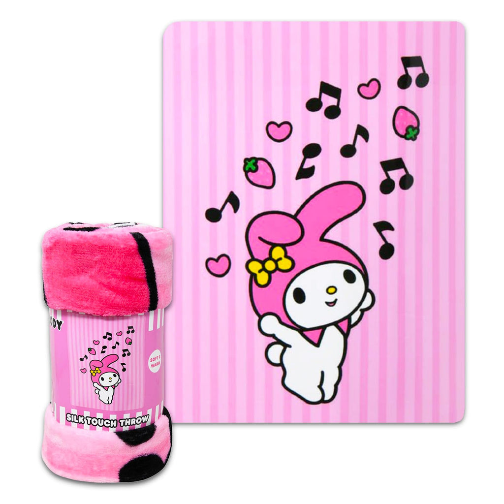 Hello Kitty and Friends Neck Pillow and Blanket Set - Bundle with Hello Kitty Travel Neck Pillow, My Melody Fleece Blanket, Tattoos, Sticker Activity Book, More | Hello Kitty Travel Accessories