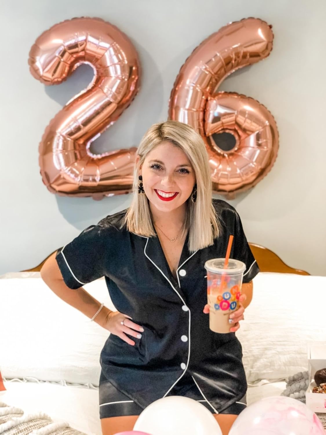 Rose Gold Foil Balloon Numbers by [Brand Name] - 40 Inch Sweet 16 Decorations for Birthdays & Events