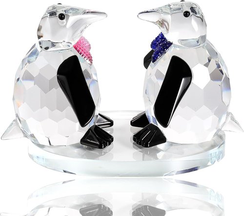 Arikyrist Crystal Penguin Figurine - Cute Glass Collectible Gift for Couples | Home Décor Statue