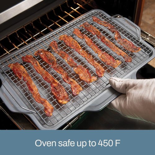 All-Clad Pro-Release Nonstick Bakeware Half Sheet Pan 11.5x17 Inch Oven Broiler Safe 450F Half Sheet, Cookie Sheet, Muffin Pan, Cooling & Baking Rack, Round Cake Pan, Loaf Pan, Baking Pan, Grey