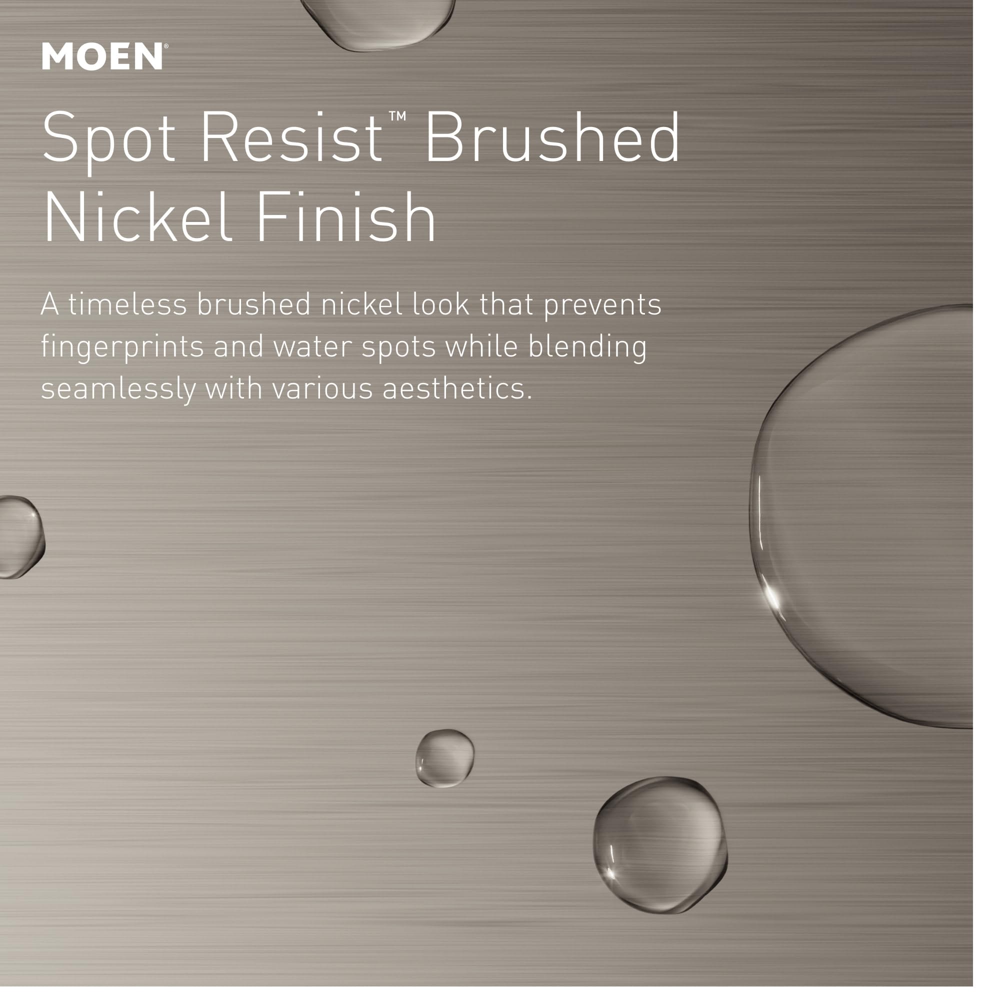 Moen Ignite Five-Function 3 3/4" Diameter Spray Head Wallmount, Spot Resist Brushed Nickel, 20090SRN