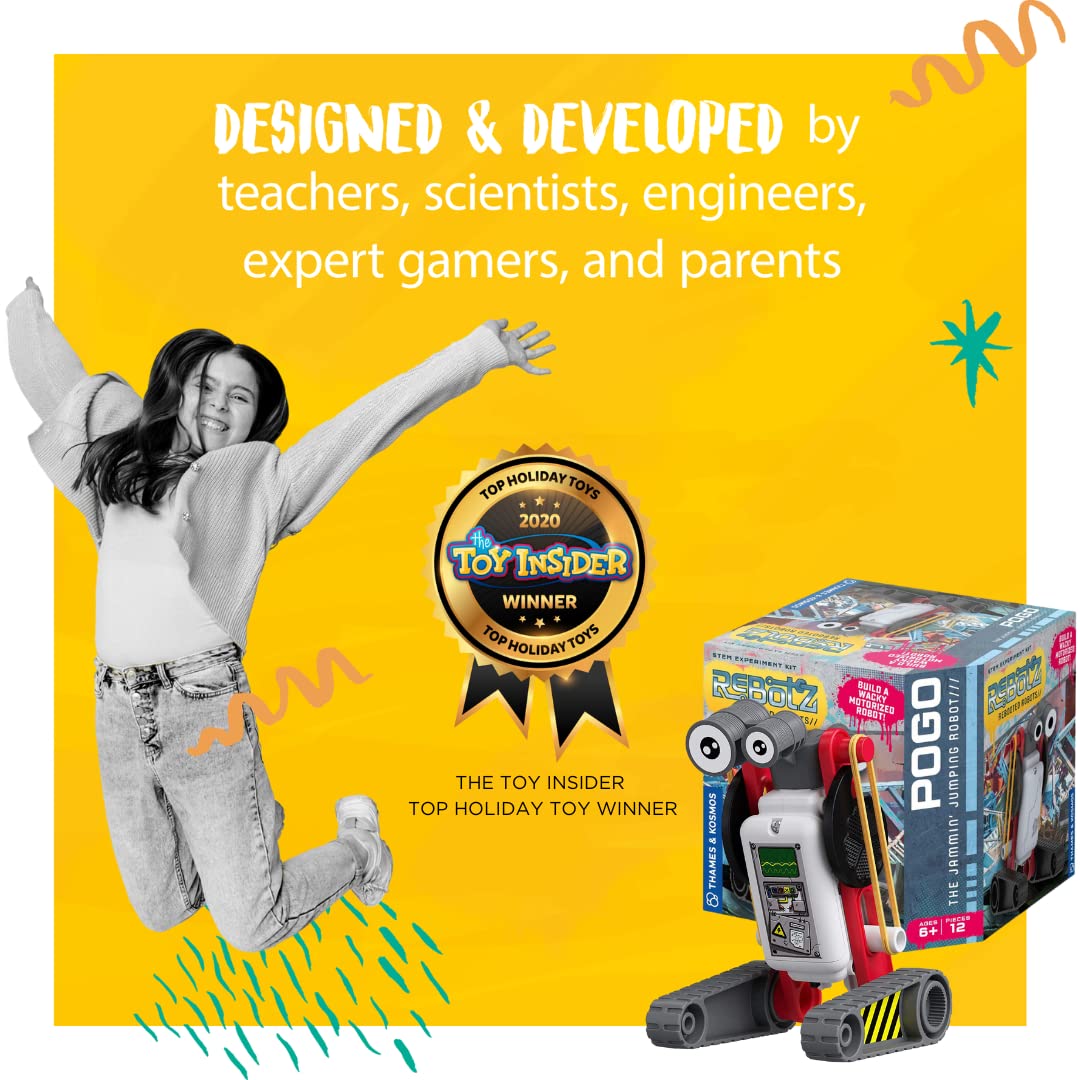 Thames & Kosmos ReBotz: Pogo – The Jammin’ Jumping Robot | Build a Wacky Motorized Robot! | Collect All 4 | Combine to Make New Robotic Creations | Great Stocking Stuffer, Easter Basket Goodie