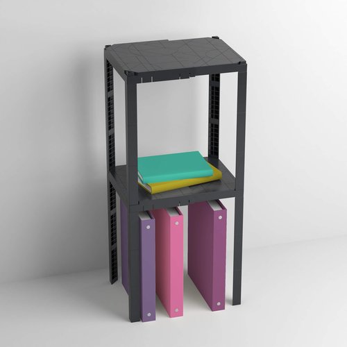 U Brands 2-Way Adjustable Locker Shelf, Locker Accessories, Grey, 8.375” to 13.75” W, 3 Varying Heights