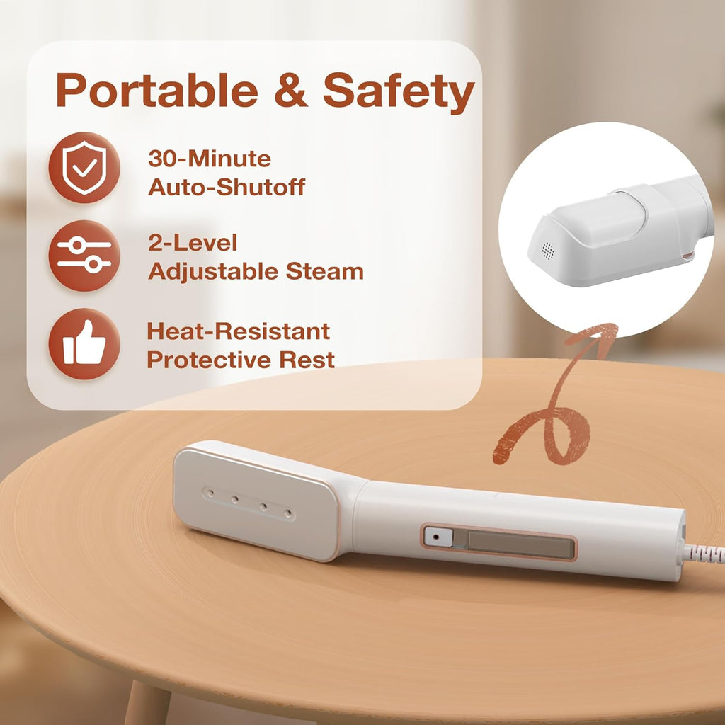 Newbealer Travel Iron - 2-in-1 Clothes Steamer & Dry Iron with Non-Stick Soleplate | Gold, 100-240V