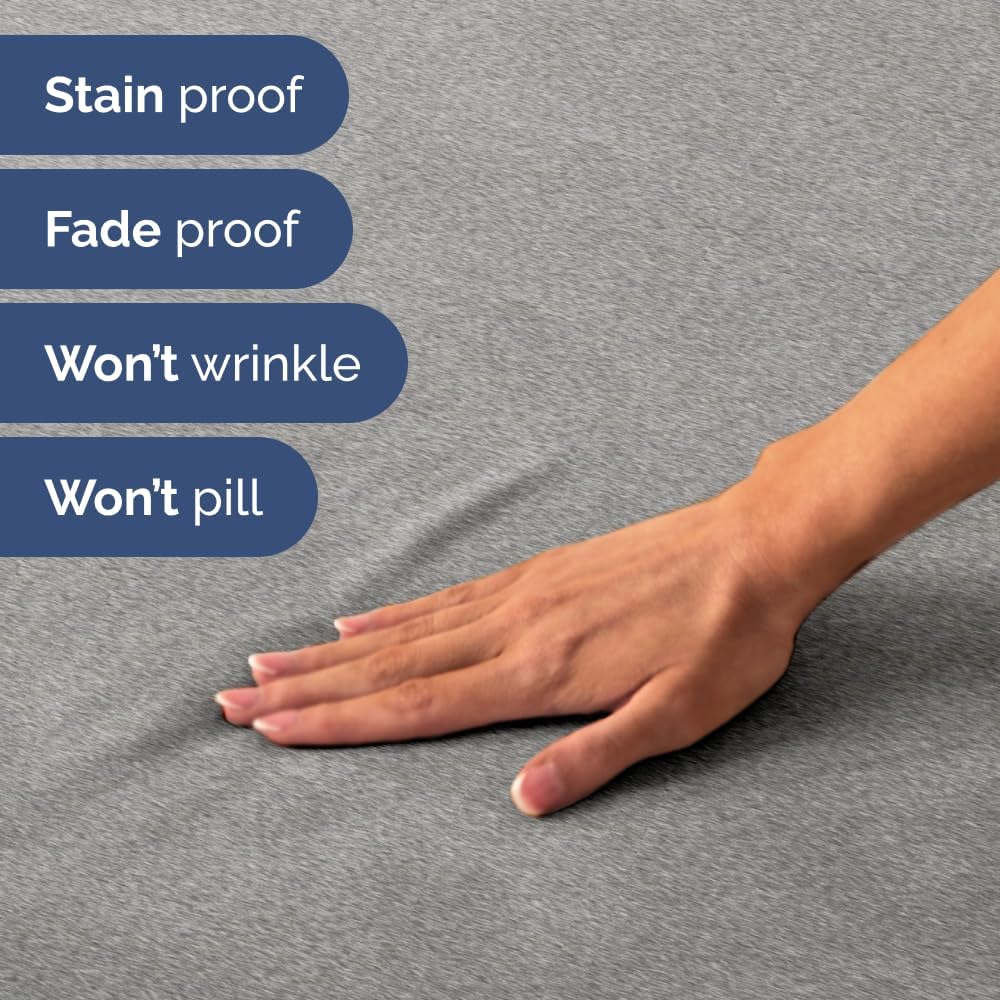 Skiennix Short Queen Size 4-Piece Sheet Set - Soft, Breathable Cooling Bed Sheets with Deep Pockets - Hotel Luxury Bedding in Heathered Grey