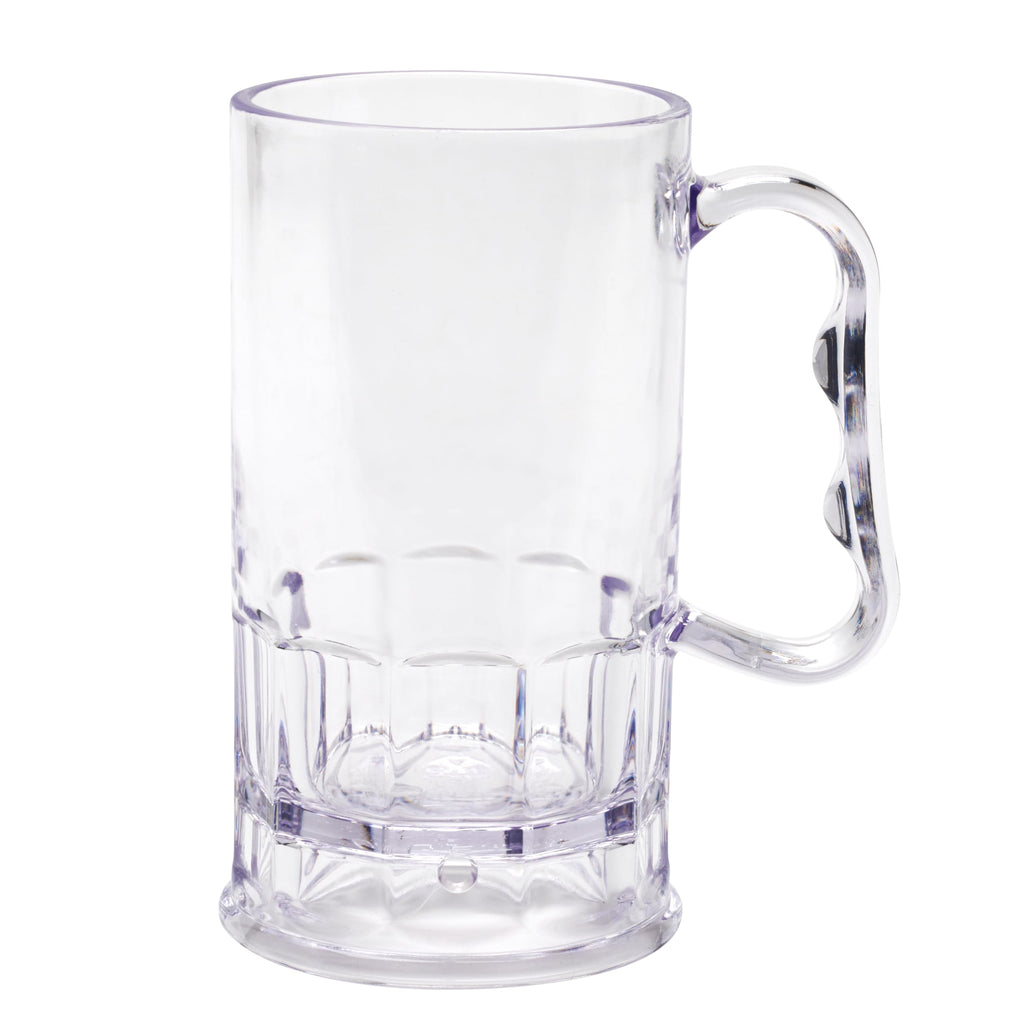 G.E.T. 00082-1-SAN-CL Shatter-Resistant Plastic Beer Mug / Stein, 10 Ounce, BPA Free (Set of 12)