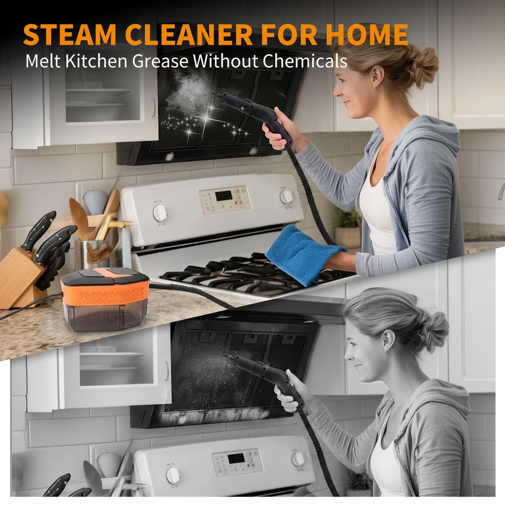 Steam Cleaner,3-Level Adjustable Handle,60.87oz Tank 15s Heat-Up,2500w Portable Steamer for Cleaning,Handheld Steam Cleaner for Home for Dirt,Grease,Bed Bugs,Grout,Tile,Floor,Car