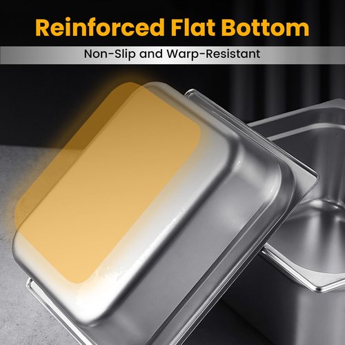 Aplancee 1/3 Hotel Pans 2.5 Inch Deep Stainless Steel Food Pan - Anti-Jam 6 Pack Steam Table Pan Set for Catering, Buffet Use, Kitchen Prep