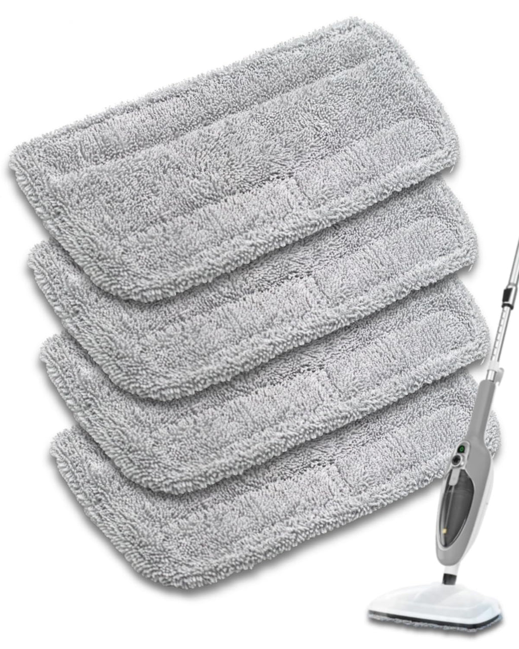 RuannoClean Steam Mop Pads Compatible with GorFanty Steam Mop GF-6610B & GF-6610, Replacement Mop Pads Compatible With Neugo NE033 NE033M Series Steam Mop, Washable & Reusable Microfiber Cloth -4 Pack